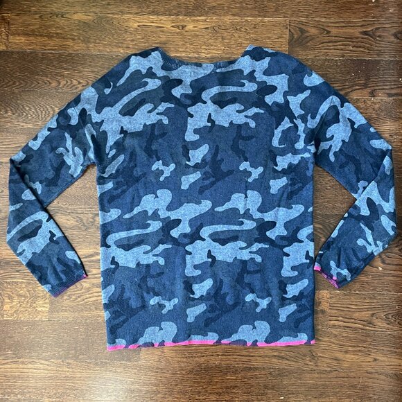 Frieda & Freddies New York Blue Camo Crew Neck Sweater-Medium - Picture 5 of 9